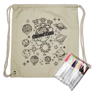 Cosmic Cubs Color-In Drawstring Bag